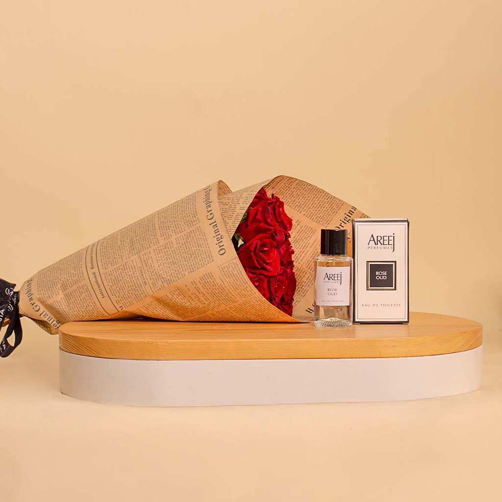 product-image-Areej Rose Oud with 15 Red Roses Bouquet