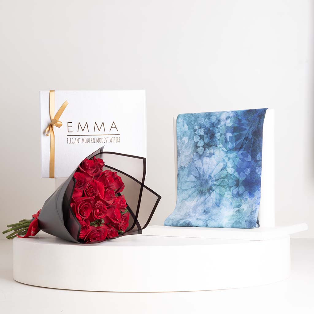 Flowrista Online Flowers Shop وشاح إيما سي فوم مع ورود حمراء