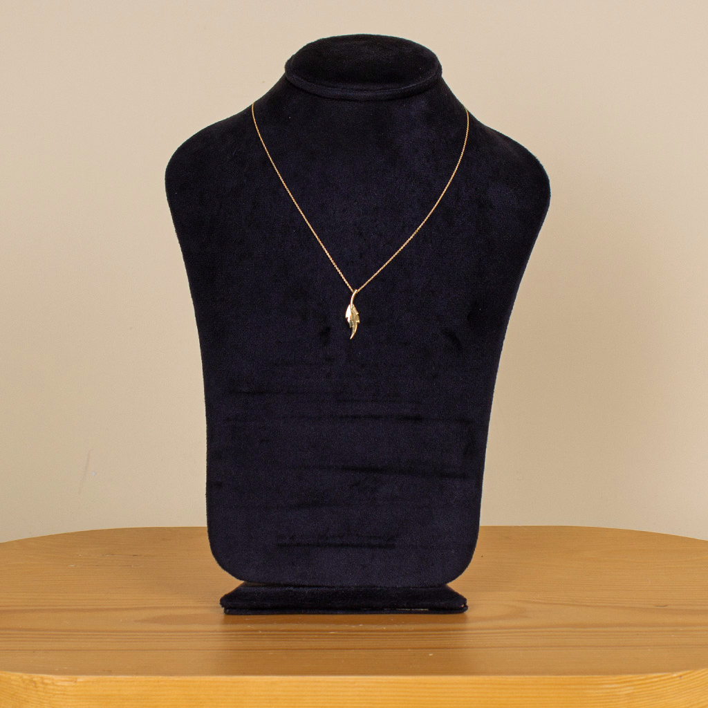 Flowrista Online Flowers Shop Siran Yellow Gold Leaf Bread Necklace K-P254G-C