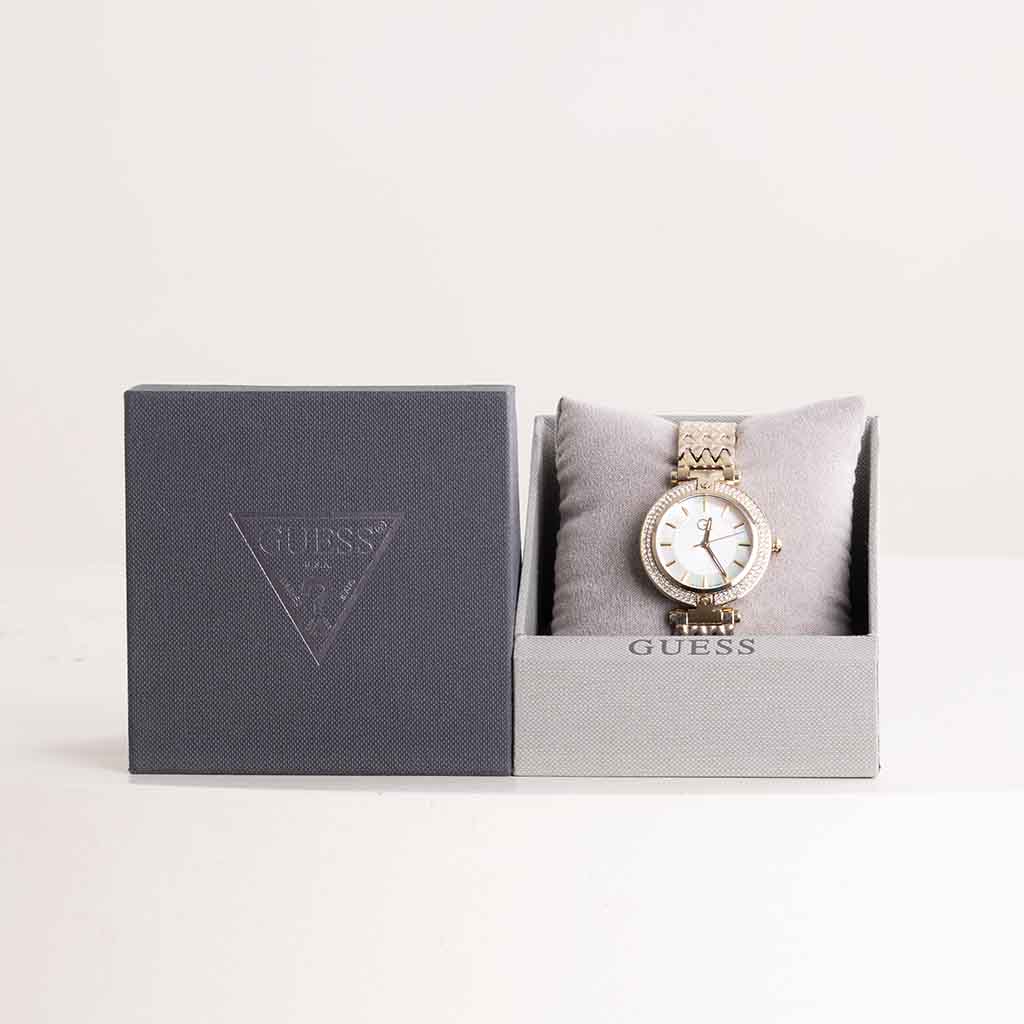 product-image-Guess Analog Watch for Women - Yellow Gold W1209L2