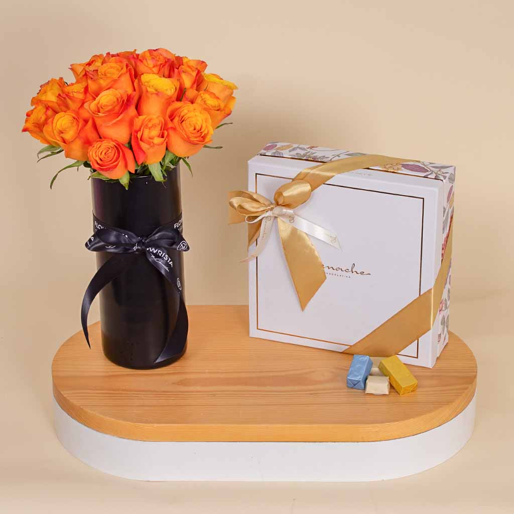product-image-Panache Chocolate 1kg Box with 20 Orange Flowers