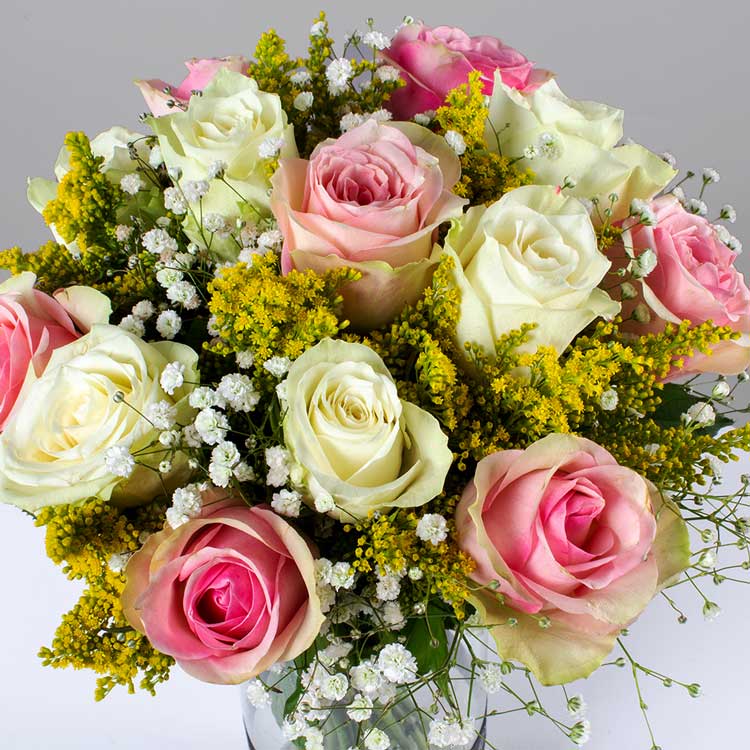 product-image-Graceful White & Pink Roses Vase