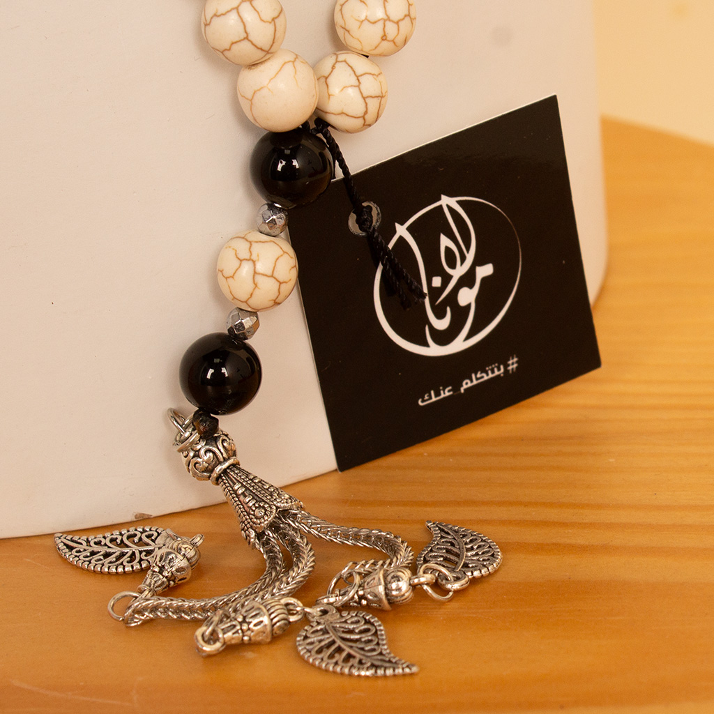 product-image-White Turquoise Rosary 33 beads and 15 pink roses