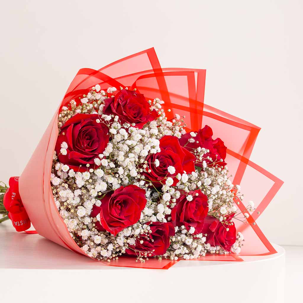 product-image-باقة من الورود الحمراء وزهور الجيبسوفيلا