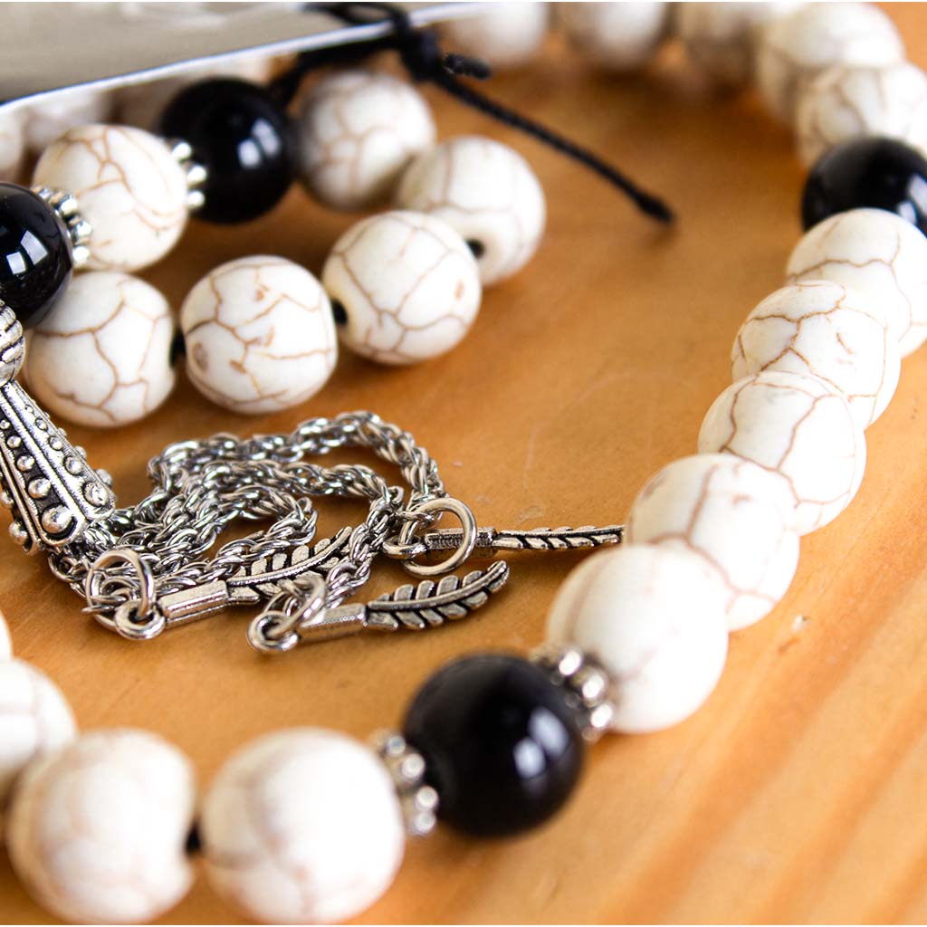 product-image-Natural White Turquoise Misbaha - 33 Beads (10mm)