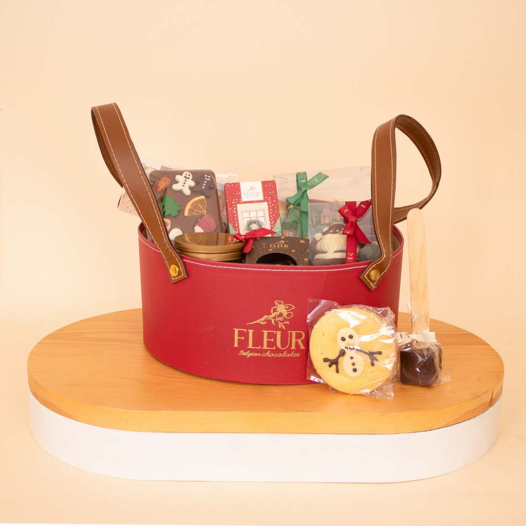 Flowrista Online Flowers Shop Fleur Belgian Chocolate Hampers Leather Box