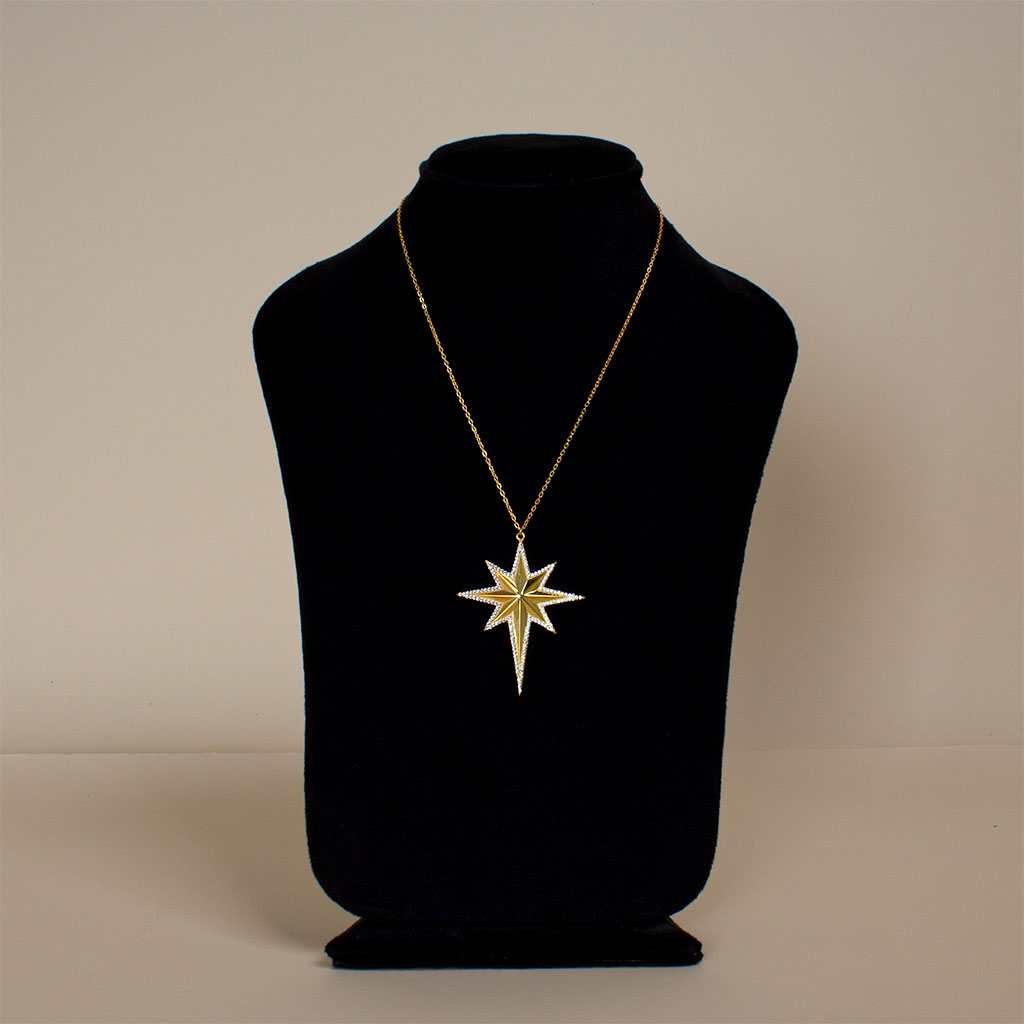 product-image-Feliz Moda star silver necklace gold plated | 15 Pink Flower Vase