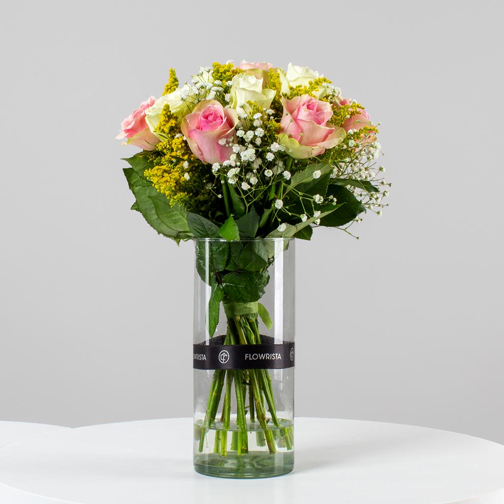 product-image-Graceful White & Pink Roses Vase