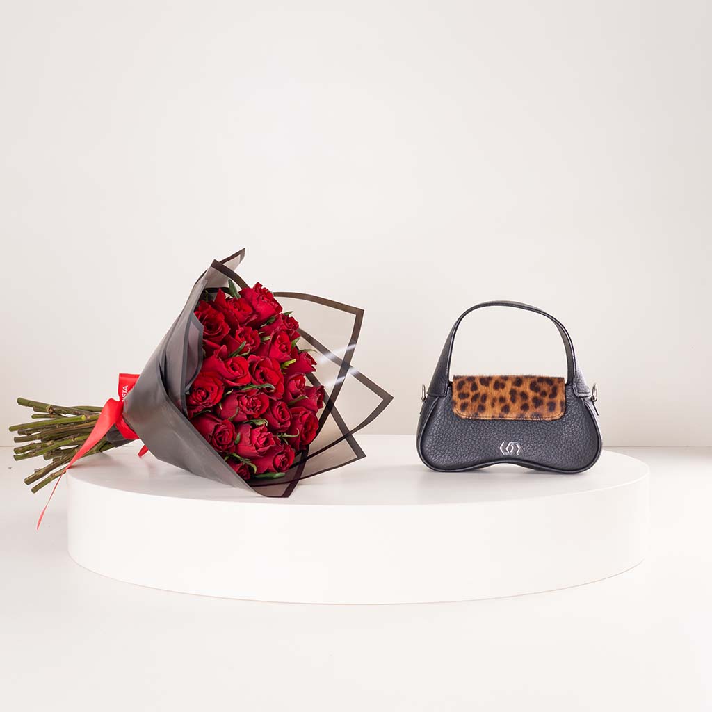 product-image-Cocan Black Tiger Bag & 20 Red Roses