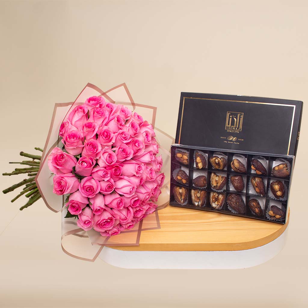 product-image-زدنا بالمكسرات | بوكية ورد بينك 50 وردة