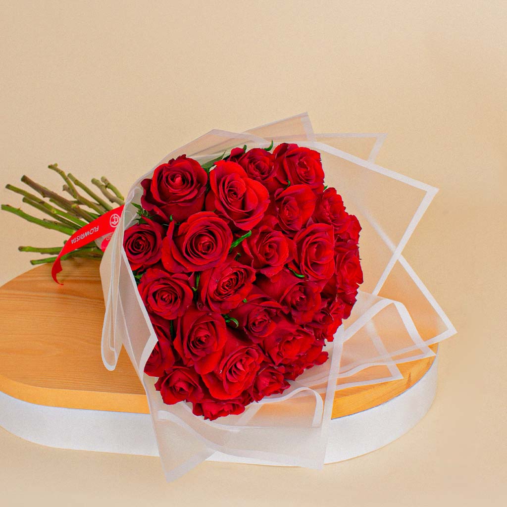product-image-بوكية الورود الحمراء الحالمة | 25 زهرة