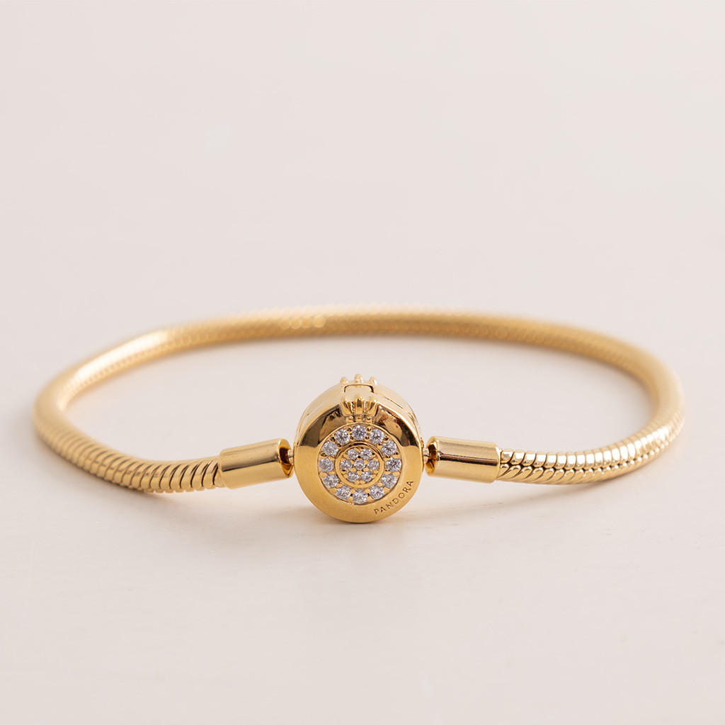 product-image-Pandora Moments Sparkling Crown O Snake Chain Bracelet 14k Gold-Plated