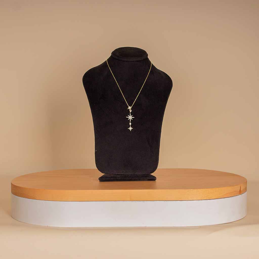 product-image-Three stars silver necklace gold plated