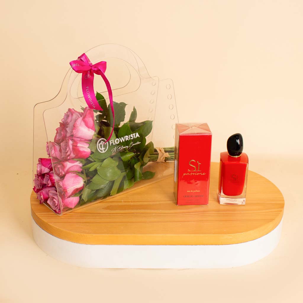 product-image-Luxury Gift Set:  Giorgio Armani Si Passione Perfume & 12 Roses