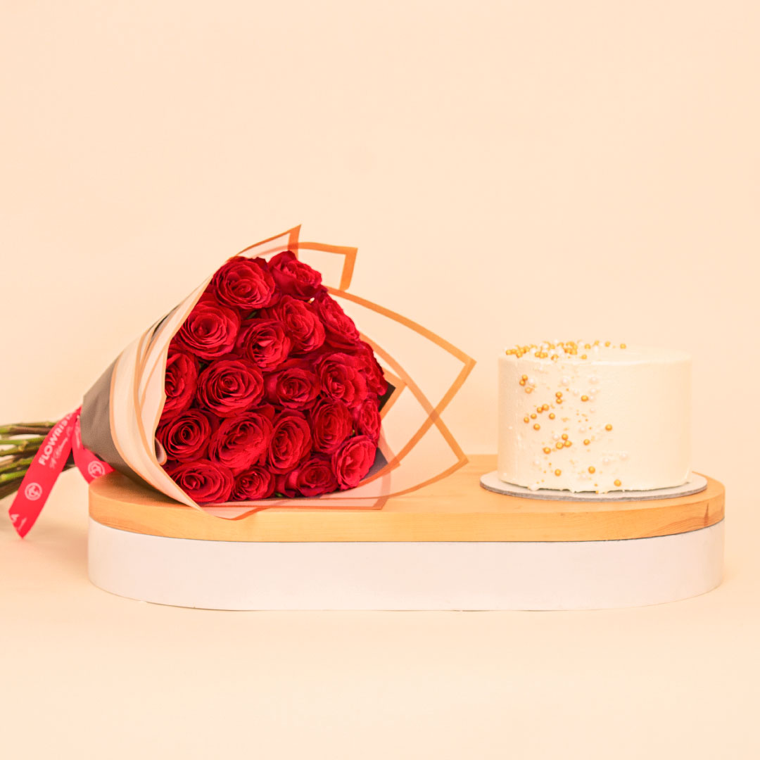 product-image-Ninos Golden Celebrations Cake & 20 Red Roses