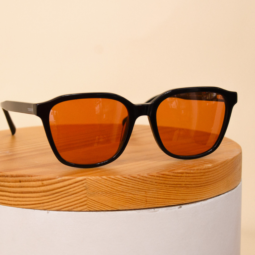 product-image-Sedrak Sunglass | Black Frame with Orange Lenses
