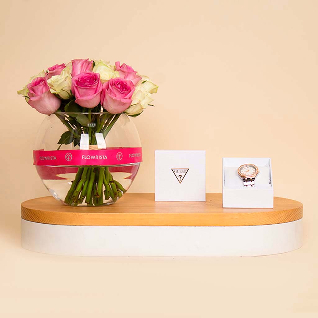 product-image-GC Illusion Watch & 20 Heart Roses - Mother’s Day Gift