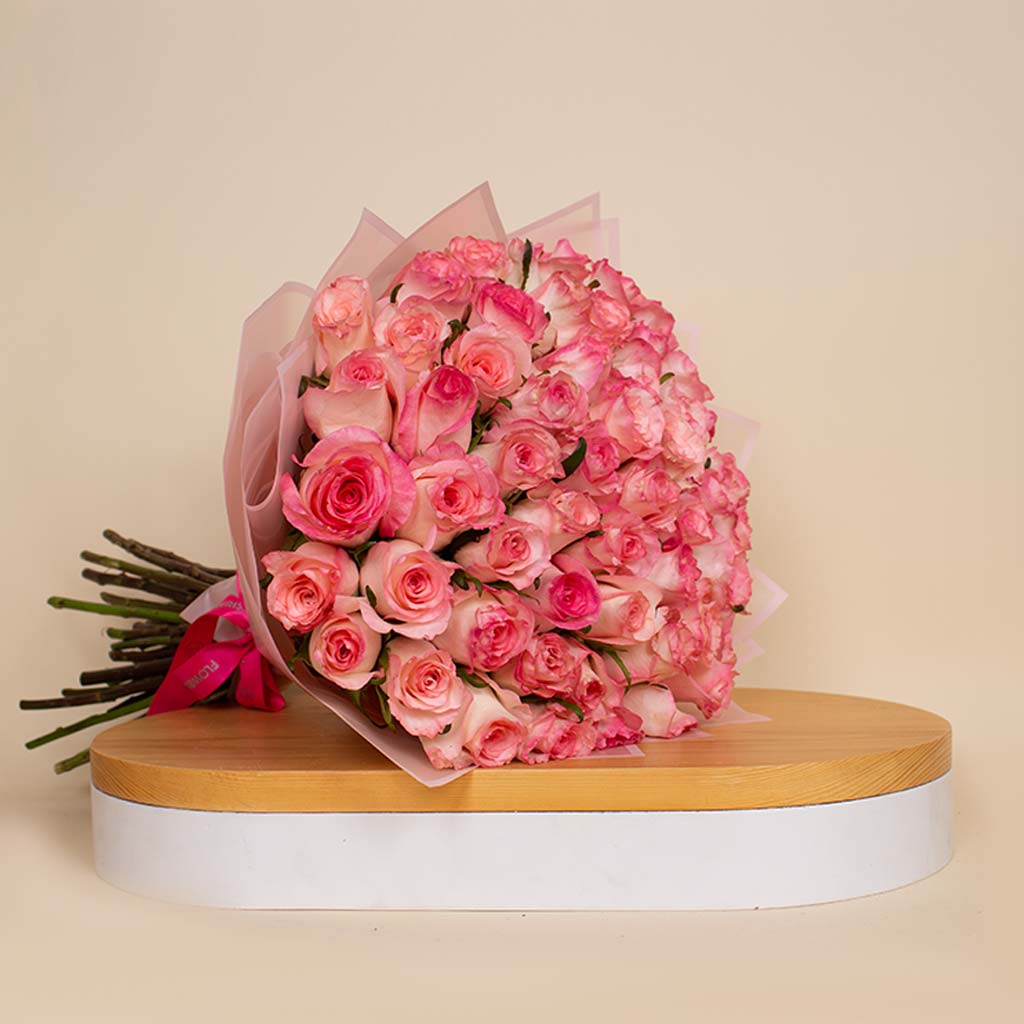 product-image-Flowrista | 50 Pink Roses Hand Bouquet