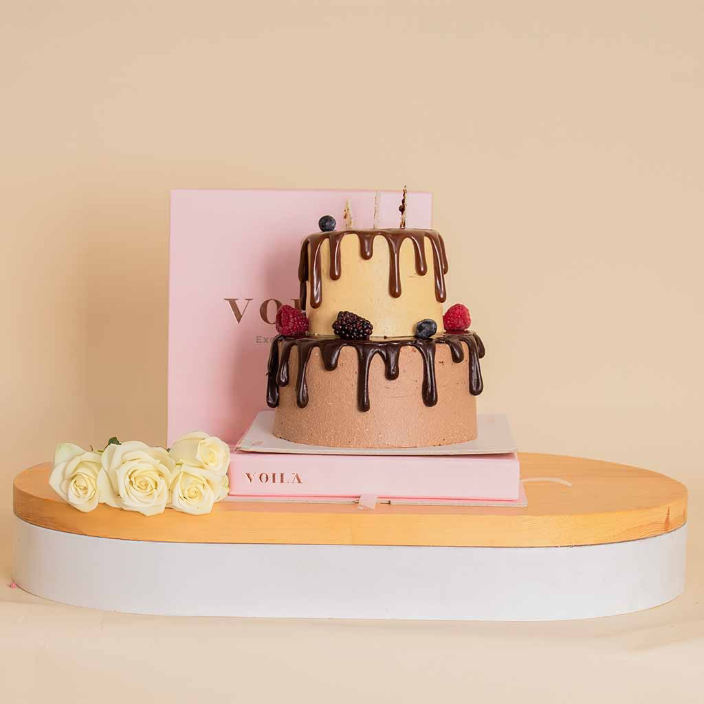 product-image-VOILÀ Two-Tier Cake | Chocolate & Caramel Pecan Fusion