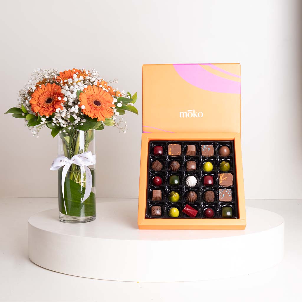 product-image-Moko Medley Chocolates Box & Gerbera Mixed Vase