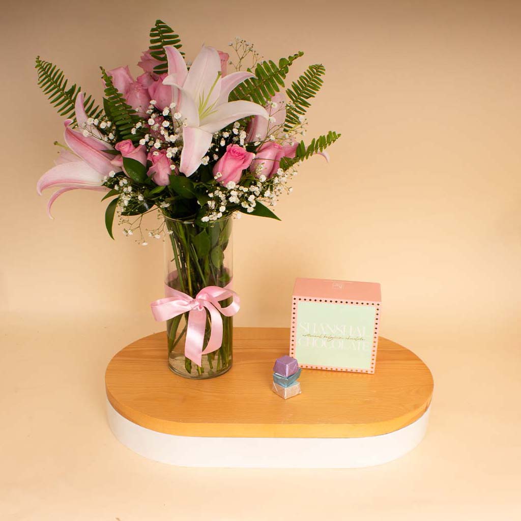 product-image-Shanshal Luxury Chocolates & Lily Roses Vase