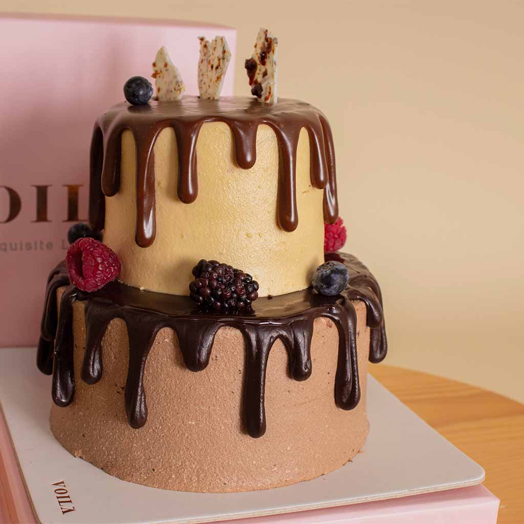 product-image-VOILÀ Two-Tier Cake | Chocolate & Caramel Pecan Fusion