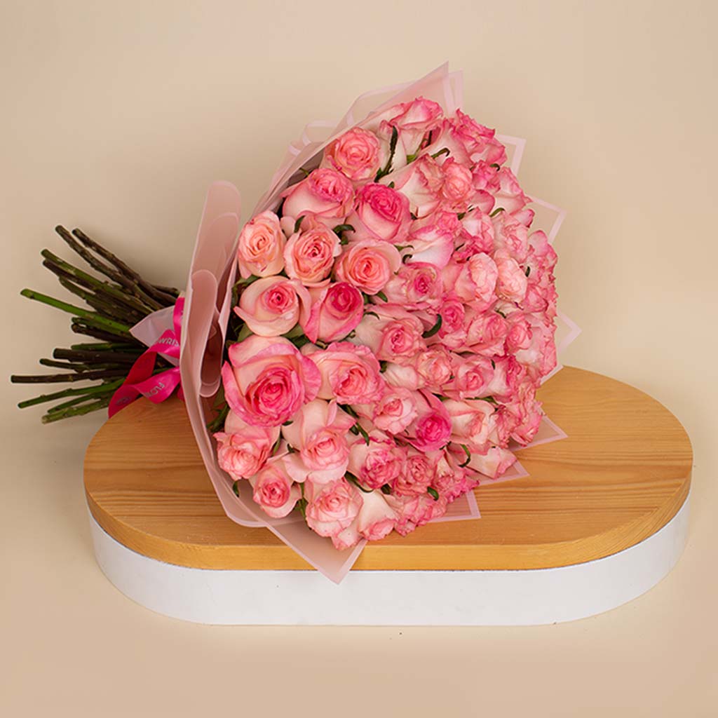 product-image-Flowrista | 50 Pink Roses Hand Bouquet