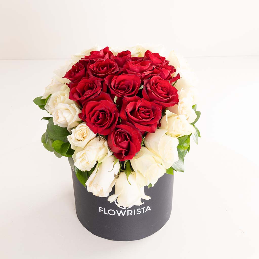 product-image-Flowrista Timeless Red & White Rose Box