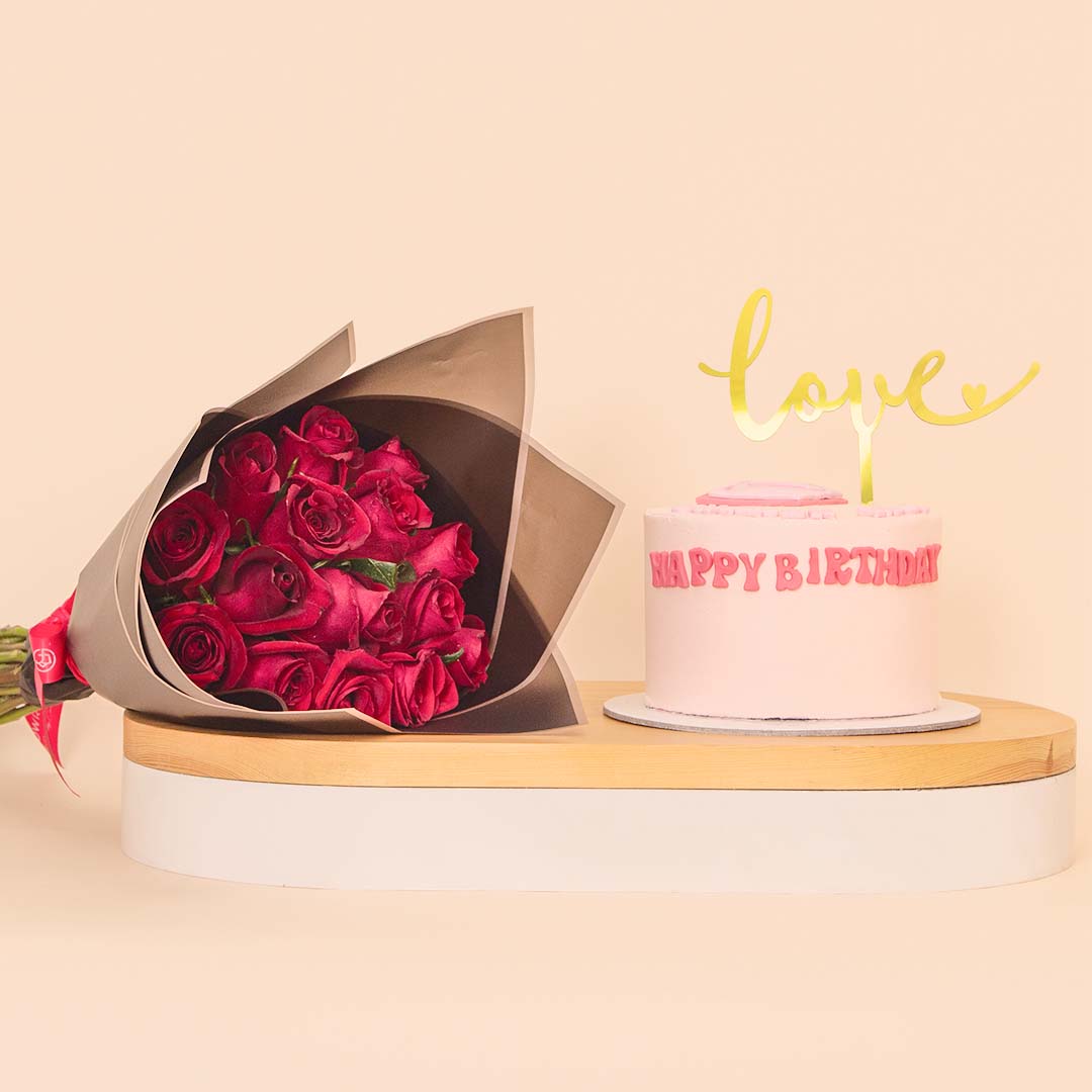 product-image-Ninos “Super Mom” Celebration Cake & 15 Red Roses