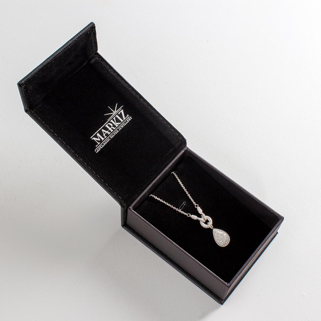 Flowrista Online Flowers Shop Silver Rhodium Zircon Necklace