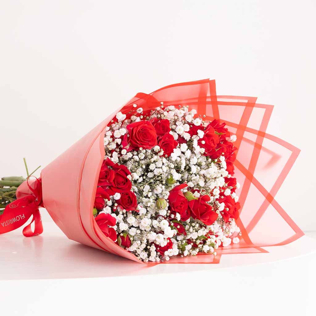 product-image-باقة من الورود الصغيرة وزهور الجيبسوفيلا