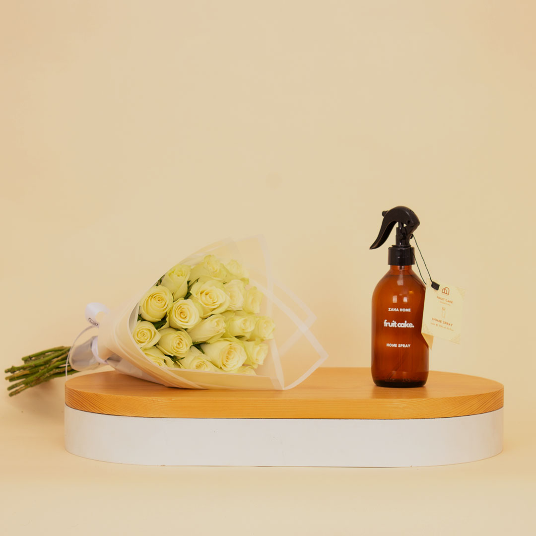 product-image- معطر جو منزلي زها هوم برائحة كعكة الفاكهة والورود البيضاء