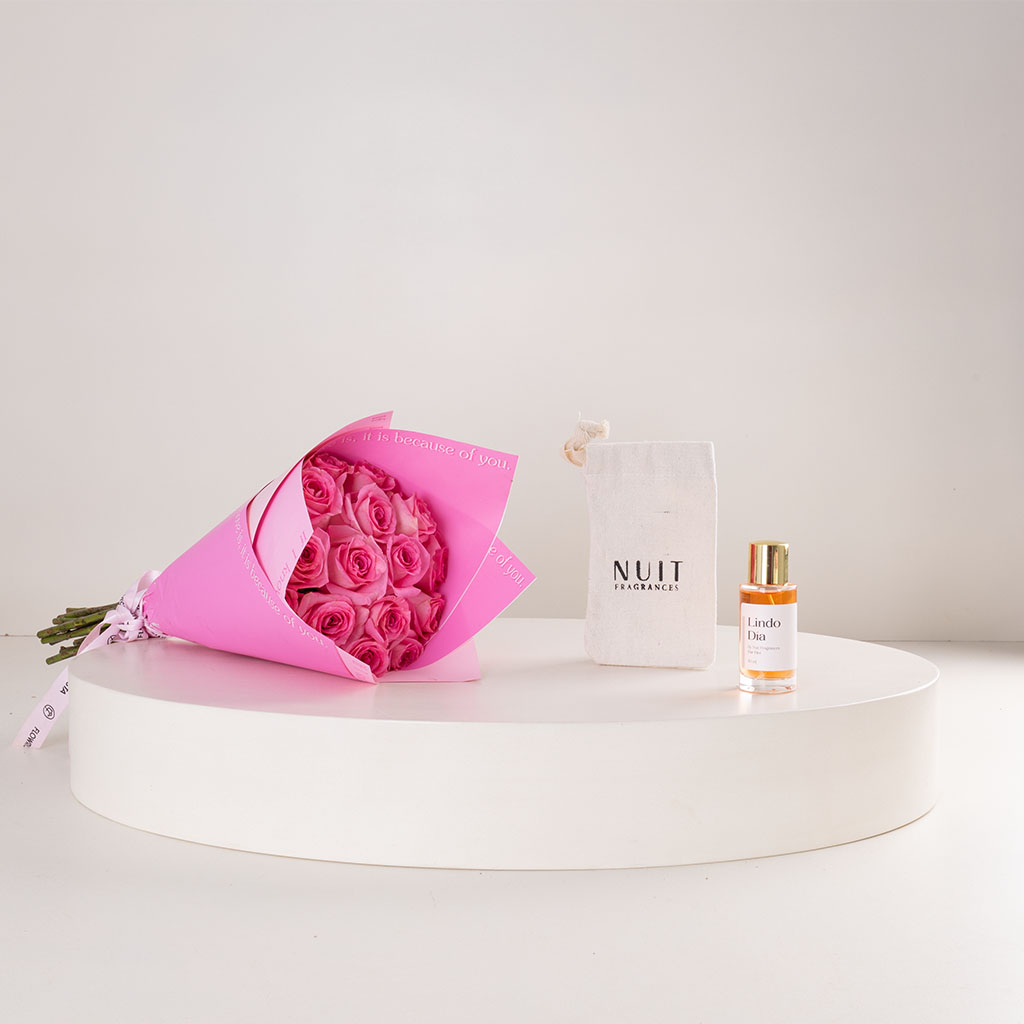 product-image-عطر نوي ليندو ديا أو دو بارفان ٥٠ مل وباقة من الورود الوردية
