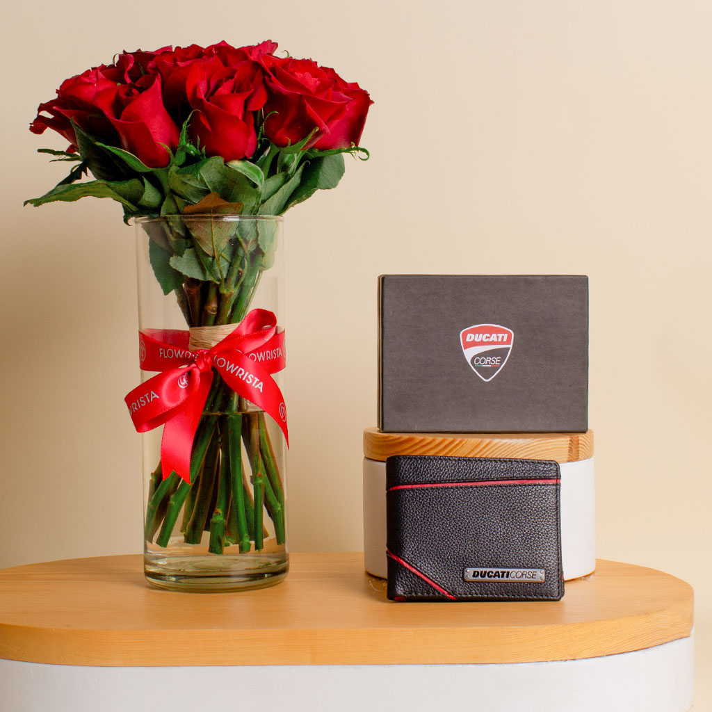 product-image-Ducati Corse Wallet DTC GW2200702 | Red Rose Vase -15 Stems