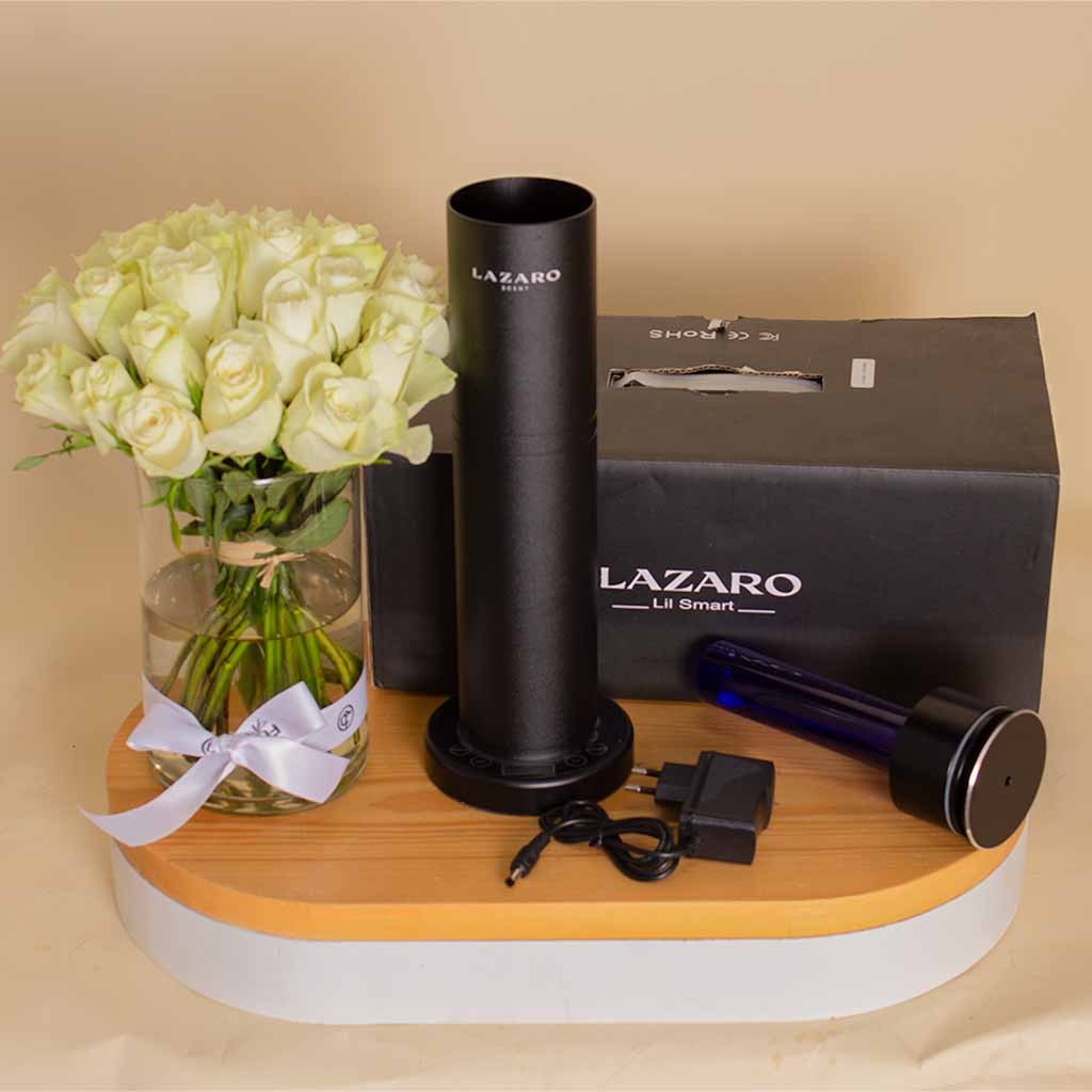 product-image-Lazaro Lil Smart Black with White Roses – Luxury Gift Set