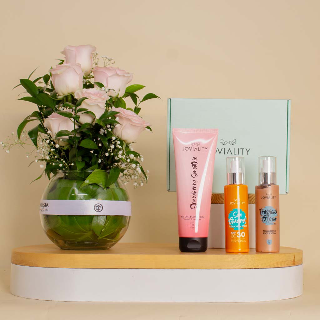 product-image-joviality Sun Care and Skin Love Essentials with Flowrista Vase