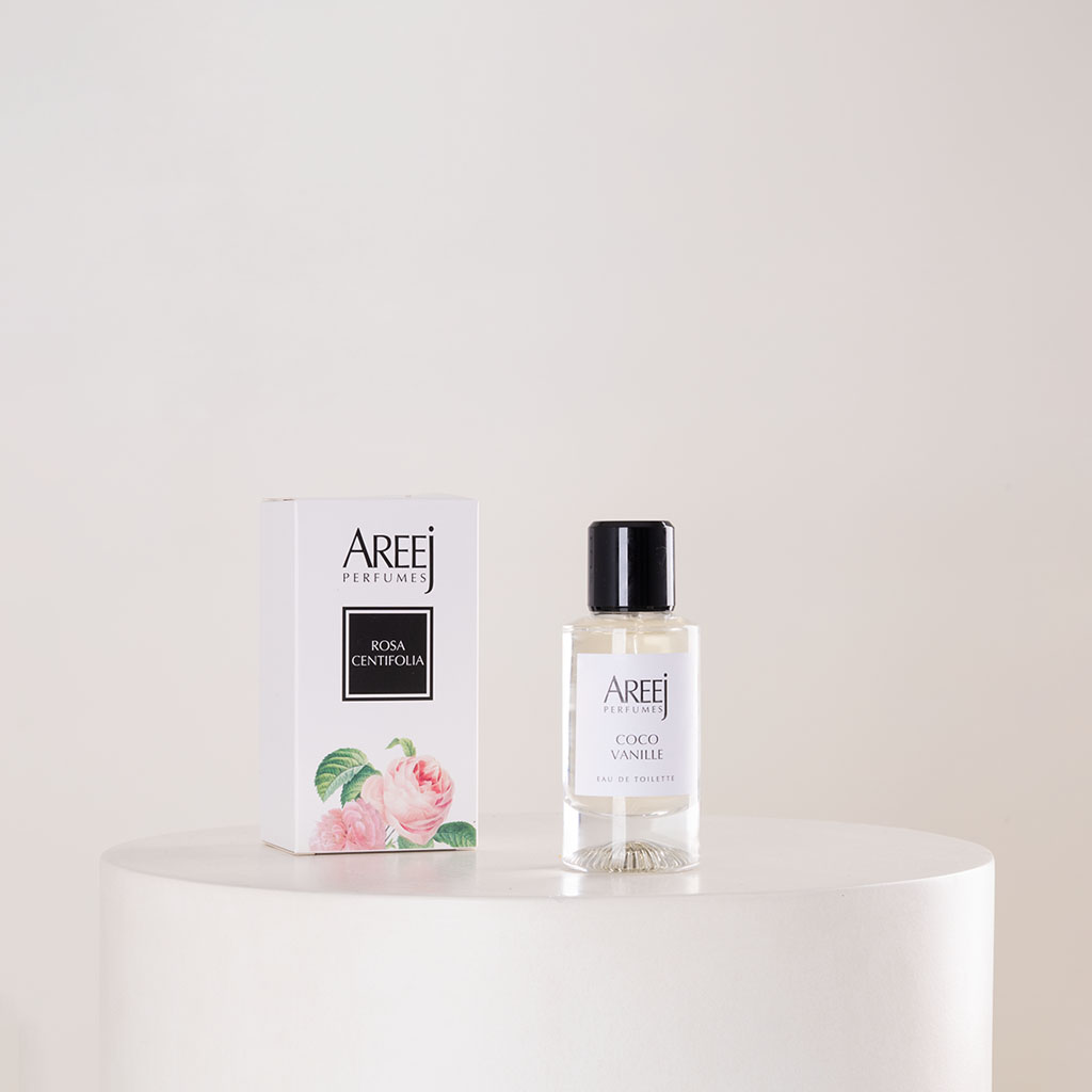 product-image-عطر أريج روز سنتيفوليا ٥٠ مل مع مزهرية من الورود البيضاء