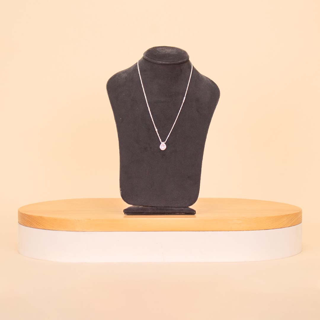 product-image-Markiz Sterling Silver Teardrop Necklace with Pink Zircon