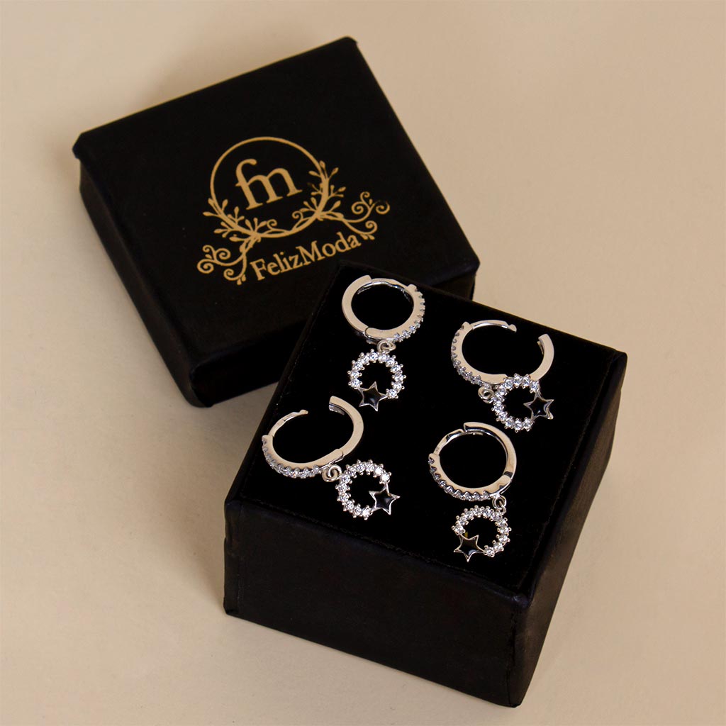 Flowrista Online Flowers Shop Felizmoda Zircon Star Earrings