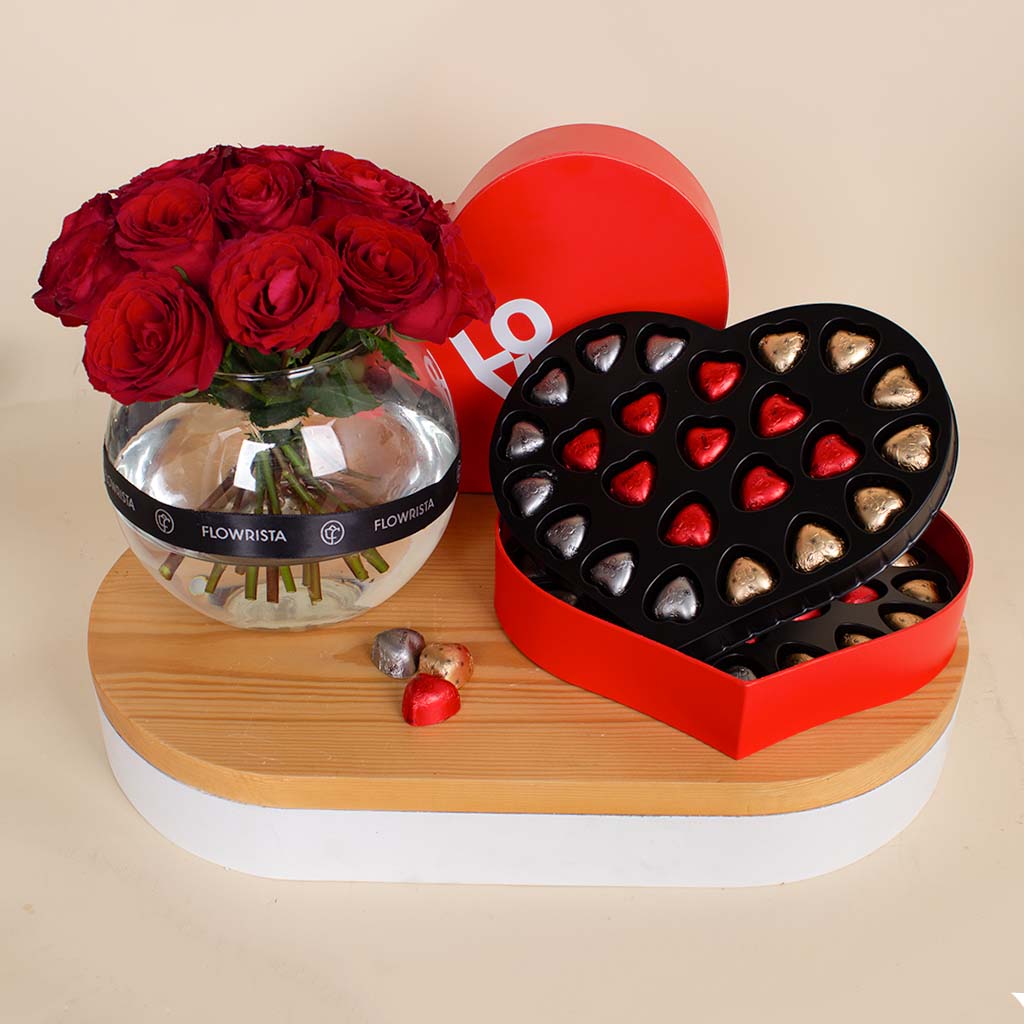 Flowrista Online Flowers Shop Patchi Love Box And Unique Vase