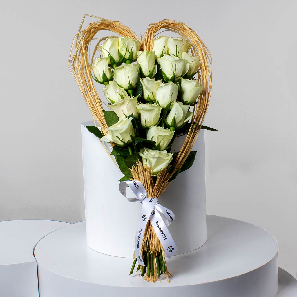 product-image-White Roses Heart-Shaped Bouquet