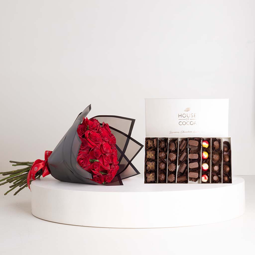 product-image-House of Cocoa Chocolate Box 48pieces and 20 red roses