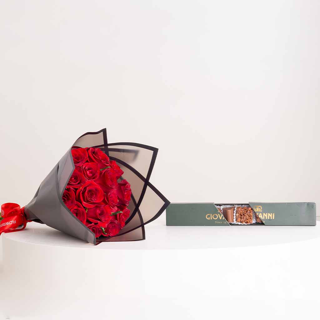product-image-Giovanni Chocolate Mingle Box & Red Roses Bouquet