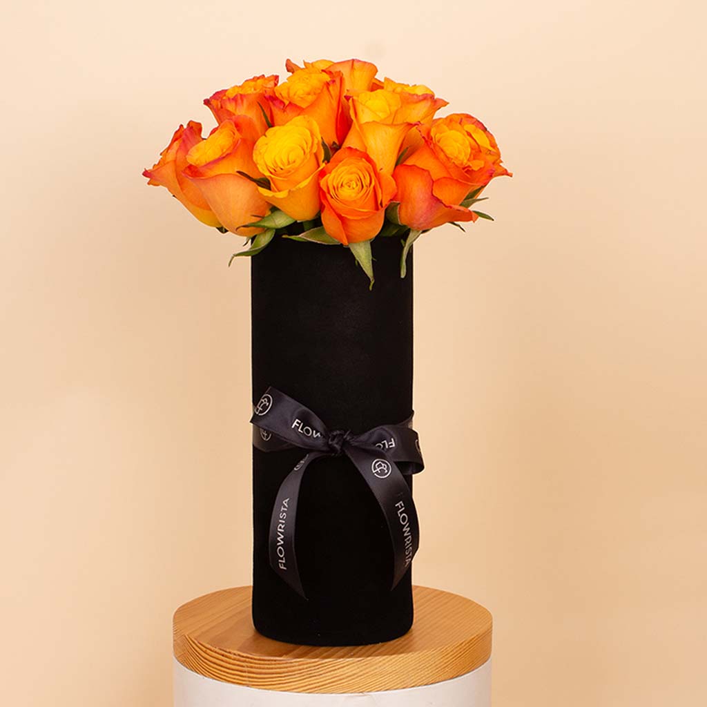 product-image-Sunset Ember Vase - 20 Orange Roses