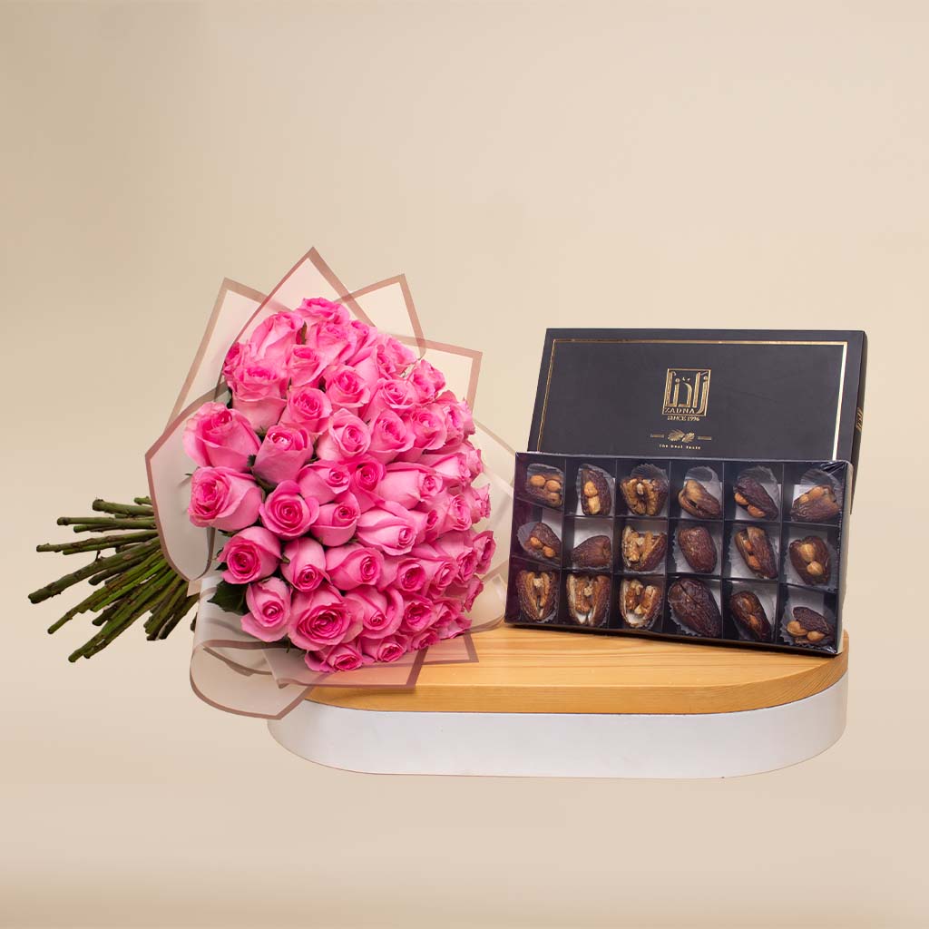 product-image-زدنا بالمكسرات | بوكية ورد بينك 50 وردة