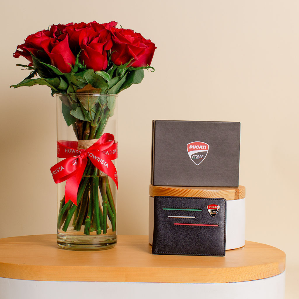 product-image-Ducati Corse Wallets DTLGW2200201 | Red Rose Vase 15 Roses