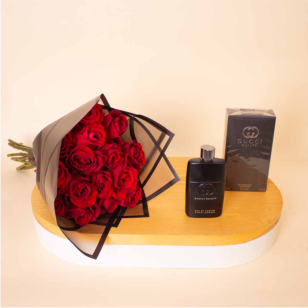 product-image-Gucci Guilty For Him Eau de Parfum 150ml & Red Roses Bouquet