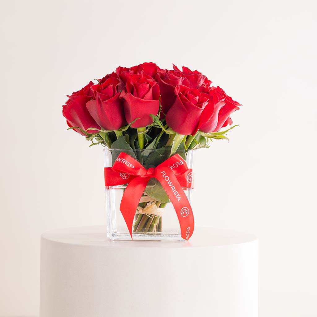 product-image-Red Roses Vase - 20 Stems