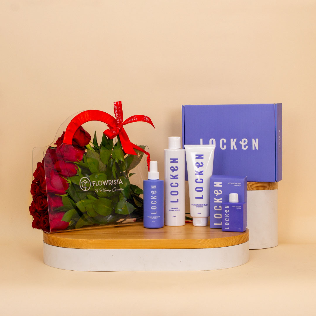 product-image-Locken Straight Hair Kit & Red Roses Box