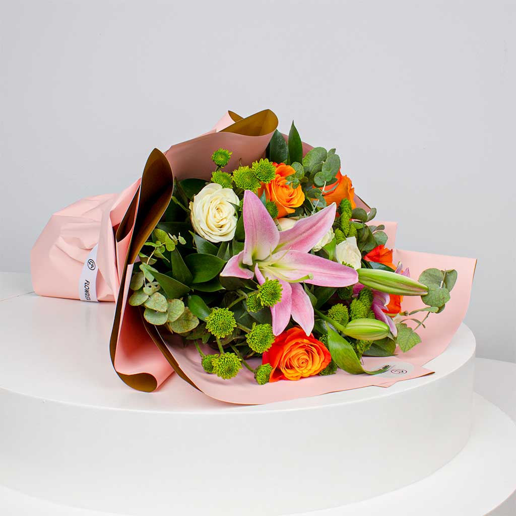 product-image-Vibrant Mixed Roses Hand Bouquet